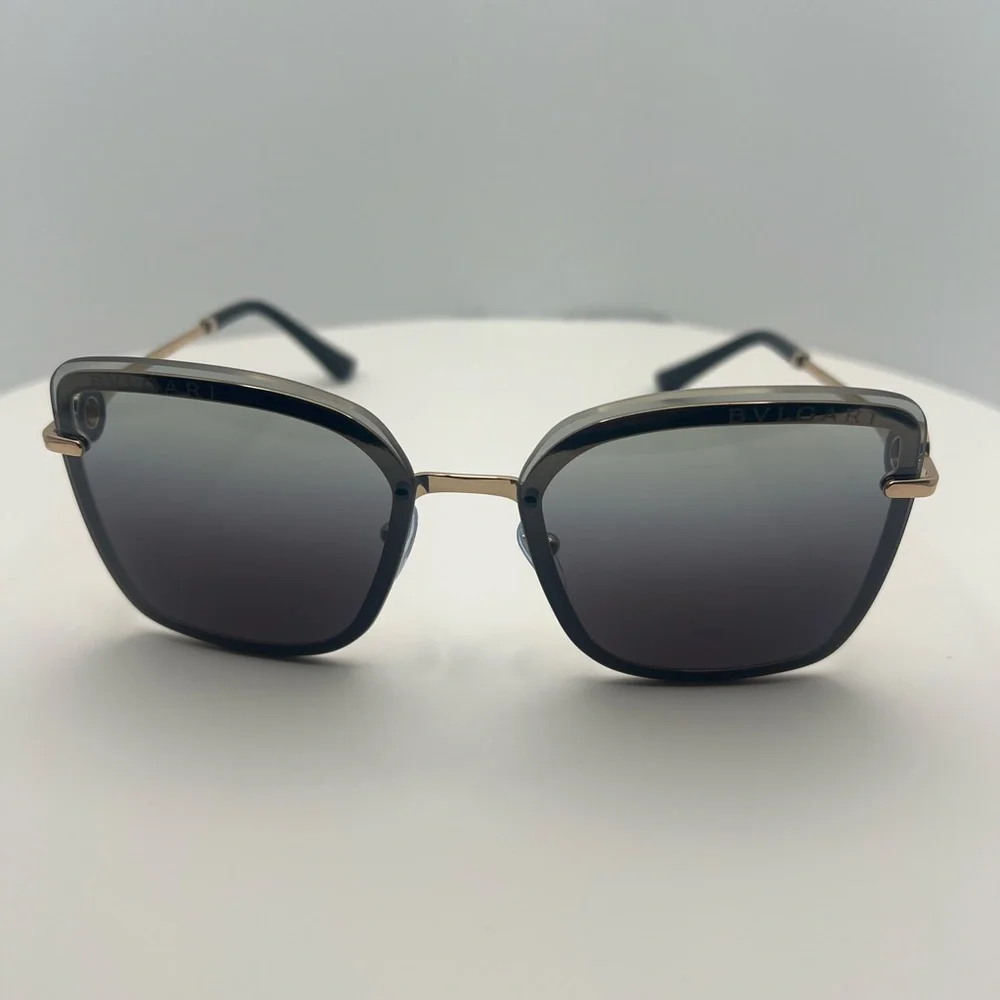 Bulgari Women's Sunglasses in Black and Gold - Picture 4 of 6